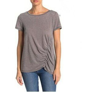 NWT Susina Gray Ruched Burnout T-Shirt Size Small